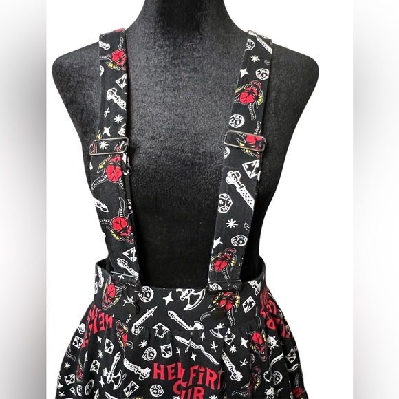 Stranger Things Her Universe Suspender Skirt Apron Dress Adjustable Straps Med - Picture 2 of 11